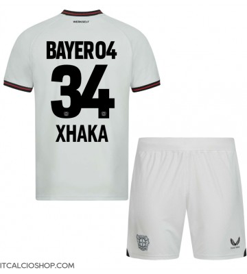 Bayer Leverkusen Granit Xhaka #34 Seconda Maglia Bambino 2023-24 Manica Corta (+ Pantaloni corti)